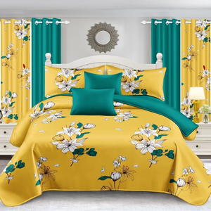 Parure <span class=keywords><strong>de</strong></span> <span class=keywords><strong>lit</strong></span> à motif floral style africain personnalisée kaki <span class=keywords><strong>pour</strong></span> <span class=keywords><strong>lit</strong></span> king/queen 6 pièces en polyester, ensemble <span class=keywords><strong>de</strong></span> couvre-<span class=keywords><strong>lit</strong></span> et rideaux <span class=keywords><strong>pour</strong></span> mariage - Product Image 6