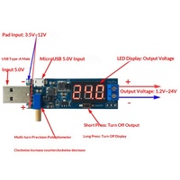 Módulo de Estabilización de Voltaje de Alimentación USB DC-DC, Convertidor de 5V a 3.3V 9V 12V 24V, Fuente de Alimentación de Escritorio, Hecho en China