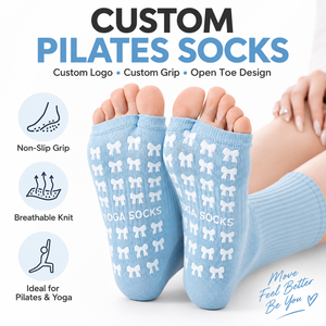Chaussettes de Pilates personnalisées à bout ouvert, antidérapantes, respirantes, en tricot, pour le yoga et la barre, pour femmes, été - Product Image 1