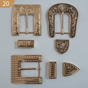 कस्टम हॉट बिक्री 30 मिमी विंटेज धातु तीन-टुकड़ा पश्चिमी बेल्ट बकल बेल्ट बकल कमर सहायक उपकरण - Product Image 4