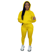 Nouveautés 2026 : Ensemble de survêtement deux pièces pour femme, style américain, avec pantalon de survêtement épais et sweat à capuche à cordon de serrage, pour le jogging