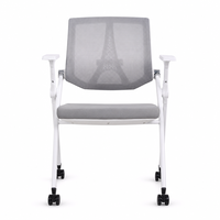 Silla de Oficina Ergonómica Plegable con Ruedas, Silla de Computadora Cómoda con Respaldo Alto para Estudio, Capacitación, Reuniones y Negocios