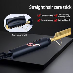 Peigne chauffant électrique à prix abordable pour lissage des cheveux, revêtement céramique, <span class=keywords><strong>brosse</strong></span> lissante à haute température - Product Image 3