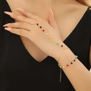Regenboog Jade Rozenkranslaag Armband Voor Vrouwen, Vrienden Geven Cadeau Handgemaakte Sieraden Voor Haar
