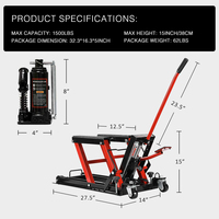 1500lbs moto support réglable cric de levage béquille sol Jack Table palan atelier outils de levage ATV ciseaux ascenseur