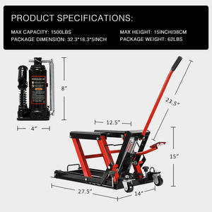 1500lbs <span class=keywords><strong>moto</strong></span> support réglable cric de levage béquille sol Jack Table palan <span class=keywords><strong>atelier</strong></span> outils de levage ATV ciseaux ascenseur - Product Image 2
