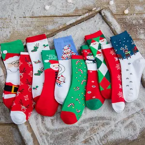 Gift Custom Packing Wholesale Fuzzy Xmas Socks 5 Pairs In Gift Box Women Mens Winter Santa Merry Christmas Socks