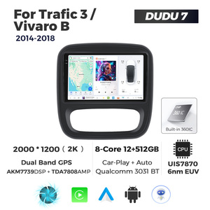 Dudu 7 Xe Máy Nghe Nhạc Màn Hình Màn Hình Thiết Bị Định Vị Cho Renault Trafic 3 Cho Opel Vivaro B 2014 2018 Re17 Xe Khung Bộ Dụng Cụ Âm Thanh - Product Image 5