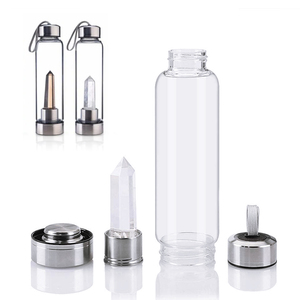 Bouteille d'<span class=keywords><strong>eau</strong></span> en cristal de Quartz, gourde en verre, avec cristaux, 10 ml - Product Image 1