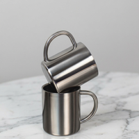 Mug à café en acier inoxydable à double paroi écologique, mousseur à lait manuel pour cuisine moderne, bar et café