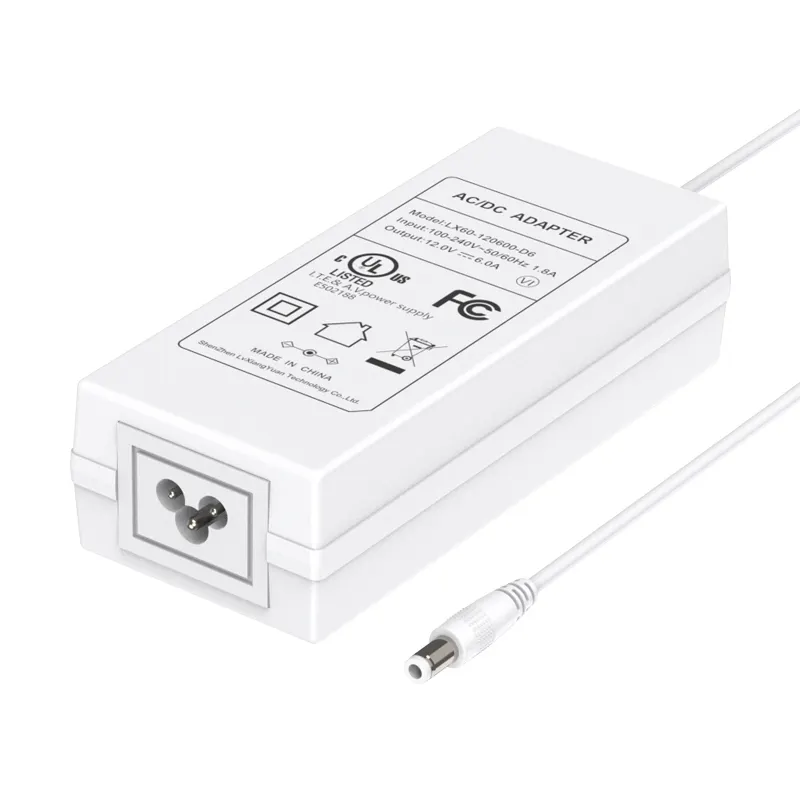 Wechselstrom-Zugang-Stromkonverter 72 W 12 V 6 A Stromversorgung 12 Volt 6000 Ma Adapter mit UL-FCC-Zulassung für Laserschneidmaschine LED-LCD