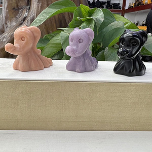 Rosa cristal fantasma perro blanco cristal Natural piedra Mineral espécimen grabado técnica para decoración del hogar ornamento artesanía joyería - Product Image 4