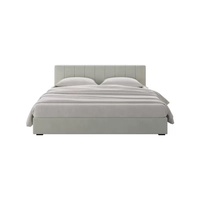 Ensemble de lit double moderne de luxe en tissu de velours Nouveau design en bois massif avec fonction tuftée pour appartements et hôtels