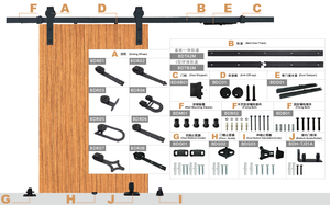 Accesorios de puerta corredera de acero de estilo moderno <span class=keywords><strong>para</strong></span> <span class=keywords><strong>herrajes</strong></span> de puerta de <span class=keywords><strong>Granero</strong></span> rodante <span class=keywords><strong>para</strong></span> uso en apartamentos - Product Image 4
