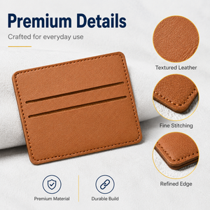 Porte-cartes en cuir PU premium à trois emplacements, pochette plate compacte et minimaliste pour usage quotidien, vente en gros, REACH - Product Image 4