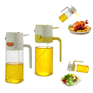 Новинка 2024: Дозатор для масла 2-в-1 с распылителем и бутылкой для наливания, интегрированные стеклянные бутылки для приправ, диспенсер для масла 2-в-1 - Product Image 1
