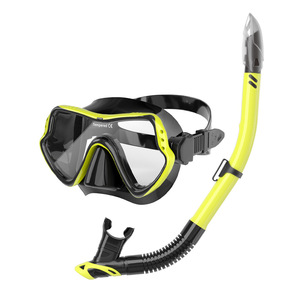 Masque de plongée, ensemble de tuba, verre trempé à deux fenêtres, anti-buée, réglable, pour la plongée en apnée, sports nautiques, adultes, universel - Product Image 3
