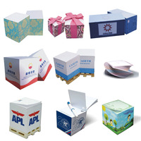 Bloc-notes en bois carré de bureau, bloc de papier personnalisé, cube de mémo OUV