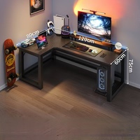 Bureau d'ordinateur pliable en bois en forme de L moderne avec surface en MDF métallique durable pour la maison, le bureau, l'école, les jeux sur PC