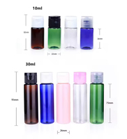 Botol Kosmetik Plastik Kecil untuk Perjalanan, Botol Sampo Tekan dengan Tutup Flip Top, Wadah Kosong Transparan untuk Lotion dan Perawatan Kulit