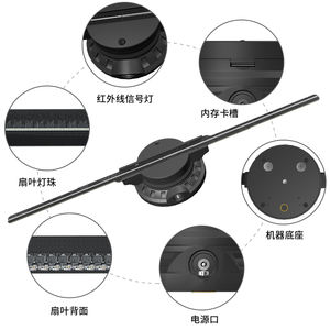 Audio 50cm Werbe maschine 3D Hologramm Werbung Display Led Fan Luftfederung Naked Eye Stereo 3D Fan Hologramm - Product Image 3