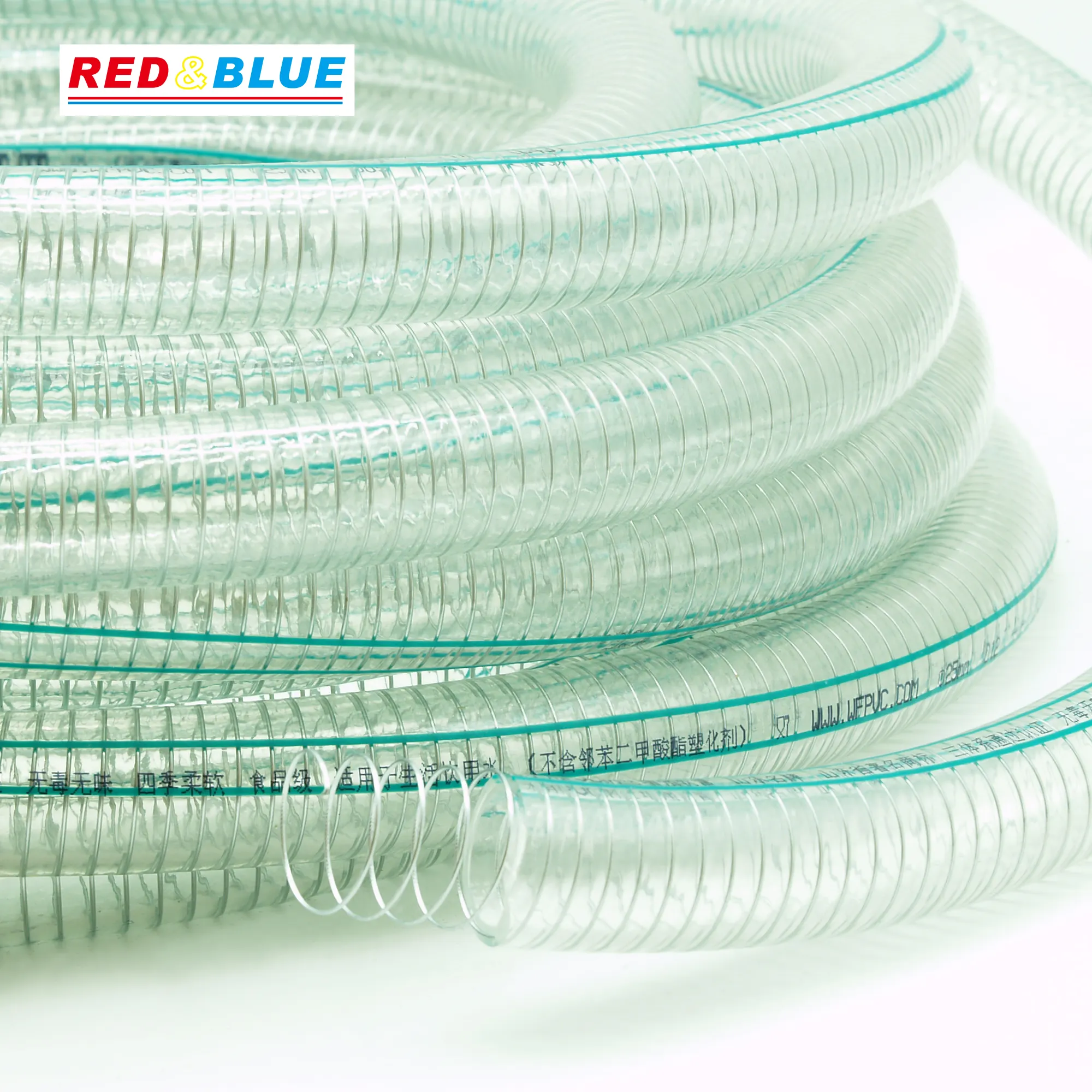 Weifang Alta Qualidade PVC Fio De Aço Reforçado Mangueira da Mola de Plástico Food Grade Mangueira para Mangueira De Água DO PVC