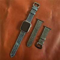Bracelet de montre en cuir véritable rétro vintage à motif Crazy Horse avec boucle à ardillon pour montre connectée