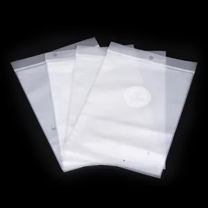 Với treo lỗ tùy chỉnh Lưu trữ gói PE LDPE nhỏ lớn lớn bao bì nhựa mờ mờ trượt Ziplock Zip khóa dây kéo túi