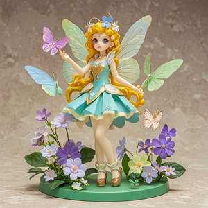 Figurine de poupée fée papillon en plastique, pour décoration de chambre de filles, cadeau d'anniversaire, emballage en une seule pièce - Product Image 3