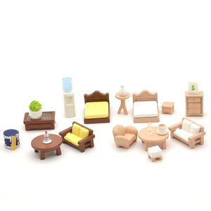 Juguetes de simulación para preescolares: Muebles de casa de muñecas en miniatura de madera, resina y plástico, color rosa, DIY - Product Image 3
