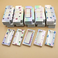 Boîte à cils logo personnalisé, boite en carton avec impression de faux cils, feuille d'or rose, coffret d'emballage en papier, vente en gros, 50 pièces
