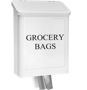 Bolsa de plástico magnética de estilo rústico para cocina, soporte para bolsa de comestibles, dispensador de bolsas de comestibles