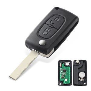 Clé télécommande FSK 433 MHz ID46 (PCF7961) programmable électroniquement, <span class=keywords><strong>2</strong></span> <span class=keywords><strong>boutons</strong></span>, lame <span class=keywords><strong>CE0536</strong></span> HU83, clé de voiture à distance pour Peugeot - Product Image 1