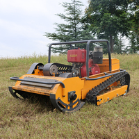 Nouvelle tondeuse à fléaux industrielle télécommandée à chenilles, diesel 4 temps 190cc, à braquage zéro, pour la coupe de l'herbe