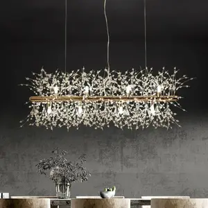 Lustre LED en cristal au design nordique moderne, produit de luxe, éclairage d'intérieur, luminaire décoratif de plafond, lumière de neige, idéal pour un salon ou une salle à manger