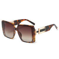 Vente chaude de luxe à l'extérieur confortable UV400 Sunray personnalité Style dames surdimensionné cadre carré lunettes de soleil de mode