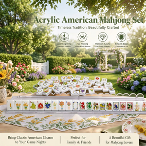 2026 New Warm Countryside Design Acrylic American Mahjong Set Wheat Windmill Print 160 Tiles Pre Order Gift For Nature Lovers - Product Image 1