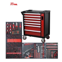 Профессиональный мобильный инструментальный шкаф RT TOOL 78x48x105см с инструментами, металлическая тележка-тумба для гаража и мастерской