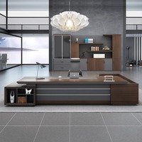 Bureau présidentiel de grande taille pour patron Table de classe moderne simple avec chaise Combinaison de meubles modulaires Bureau principal moderne