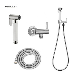 PINEBAY Hot Sales Bathroom Brushed Shower Toilet Cleaning Faucet Adjustable Water Pressure Toilet Shattaf Woman Bidet Sprayer