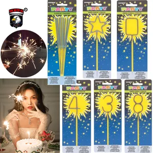 Number 0-9 Sparkler 8 per package 6 1/2in long Metal Suitable outdoor use only Birthday Candles Smokeless Firecrackers Fireworks