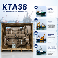 Moteur diesel marin Cummi KTA38 de 800 à 1200 ch, 4 temps, 12 cylindres, moteur de bateau électrique inboard, pour bateaux de pêche et de remorquage.
