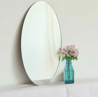 Vente directe d'usine, miroirs de salle de bain flottants irréguliers en diamant, design moderne personnalisé, faits à la main, avec LED, décoration murale