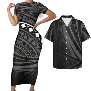 Livraison directe, ensembles de vêtements de couple hawaïens d'été personnalisés, t-shirts pour hommes, vêtements pour femmes grandes tailles - Product Image 3