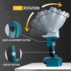 Lampe de travail LED verticale compatible avec les batteries au lithium multi-marques, idéale pour les projecteurs, lampes de poche et éclairages d'extérieur rechargeables. - Product Image 3