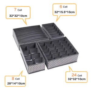 Bán Buôn Có Thể Gập Lại Ngăn Kéo Lưu Trữ Hộp Ngăn Kéo Tổ Chức Quần Áo Divider Đồ Lót Vớ Tổ Chức Vải Lưu Trữ Container - Product Image 4