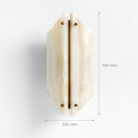 Lampe murale LED en albâtre naturel espagnol personnalisée, design minimaliste carré en métal, double température de couleur, CRI élevé 80, garantie de 3 ans