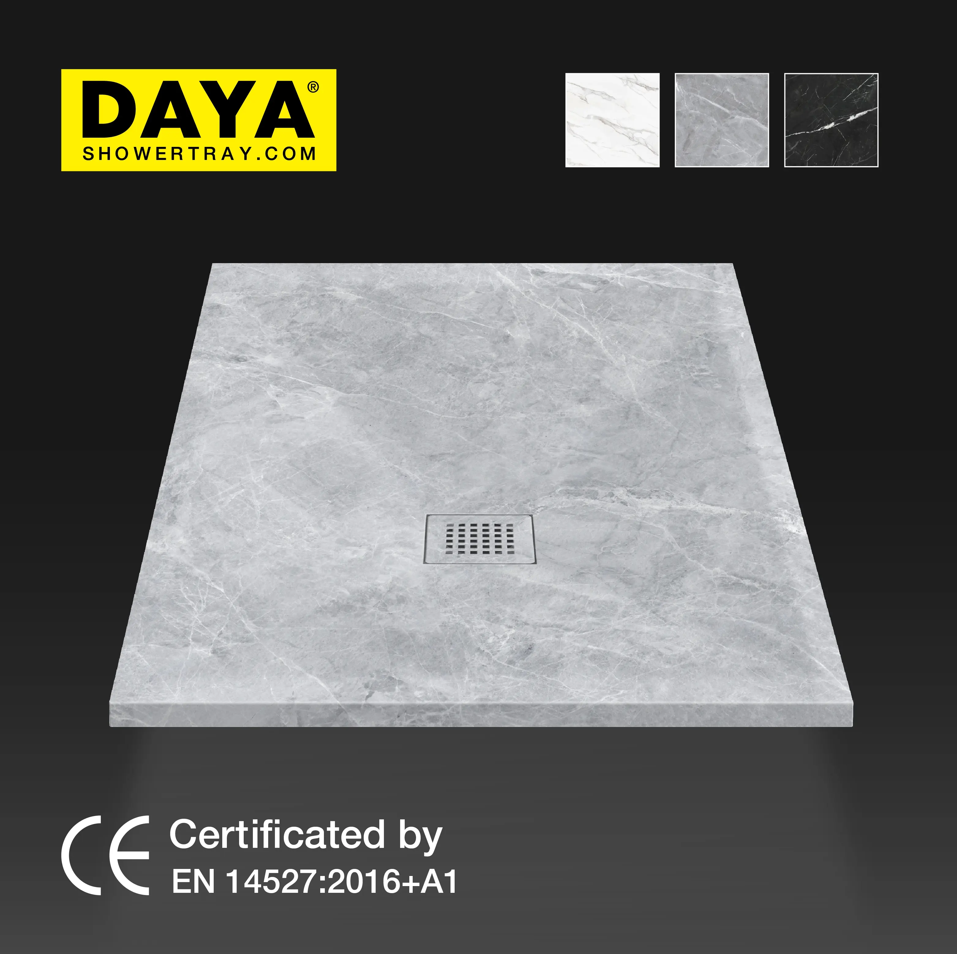 Plato de ducha de resina de mármol con base de polystone artificial para Baño