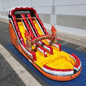 Tobogán acuático inflable de calidad comercial para fiestas infantiles en el patio trasero, con 18 pies de altura, modelo Volcano Rush. - Product Image 2