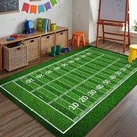 Tapis de jeu de football moderne en polyester pelucheux imprimé sur mesure, fabriqué à la machine, avec dos antidérapant et absorption acoustique